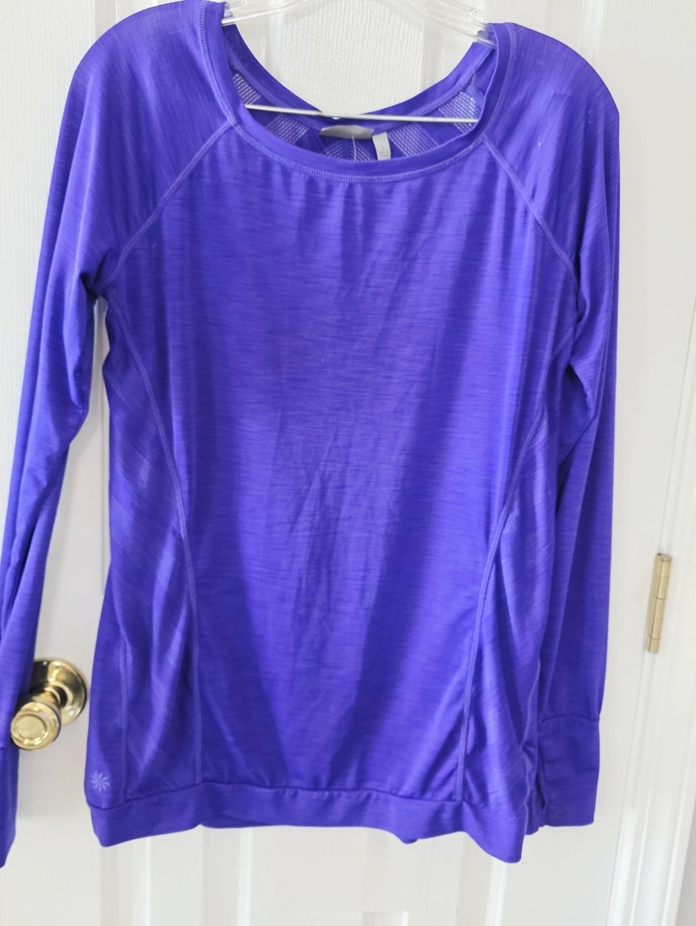 Athleta Long Sleeve Athletic Crewneck Top - Purple